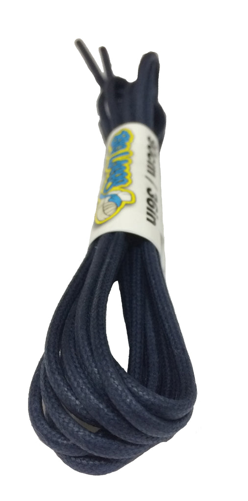 Round Waxed Navy Blue Cotton Shoe Boot Laces