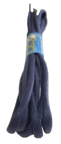 Round Waxed Navy Blue Cotton Shoe Laces