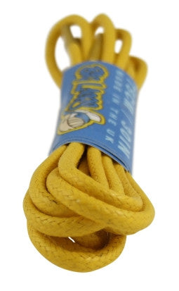 Round Waxed Yellow Cotton Shoe Boot Laces