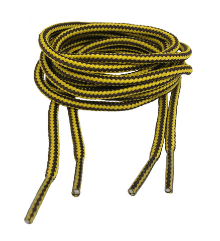 Round Brown Yellow Bootlaces