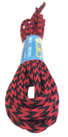 Round Zagged Red Black Shoelaces