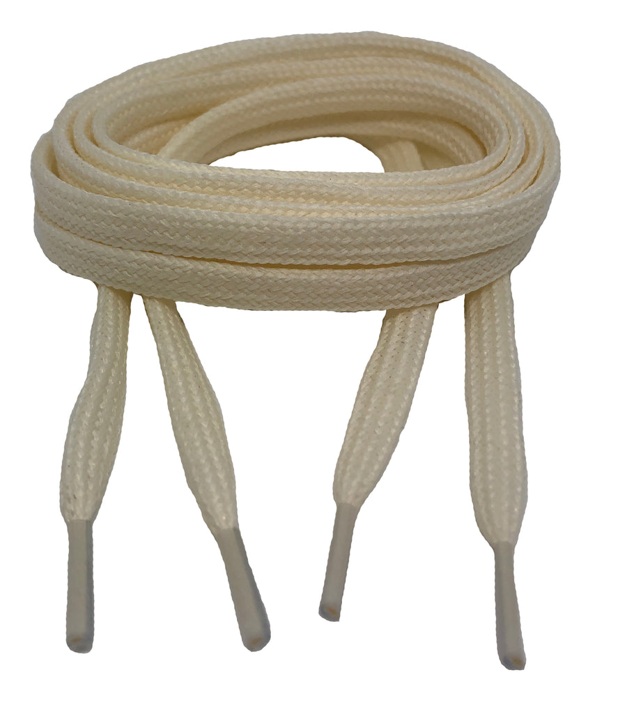 Flat Cream Shoelaces - 7mm wide