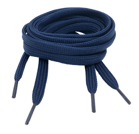 Flat Dark Blue Shoelaces