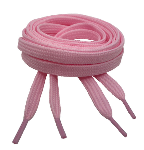 Flat Baby Pink Shoelaces 7mm wide