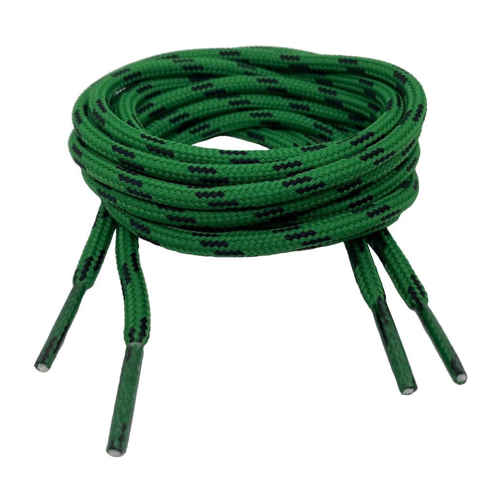 Round Green Black Laces - 5mm wide