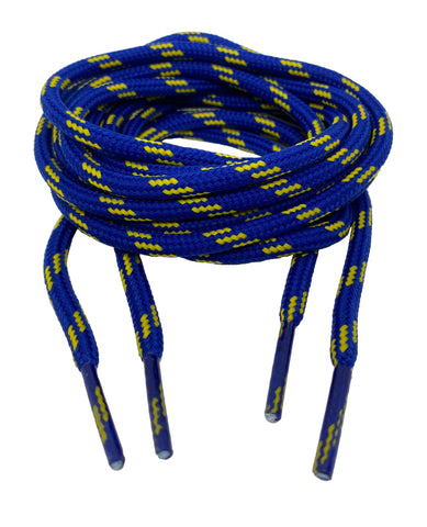 Round Royal Blue Yellow Laces - 5mm wide