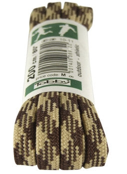 Strong Flat Brown and Sand Walking Boot Laces