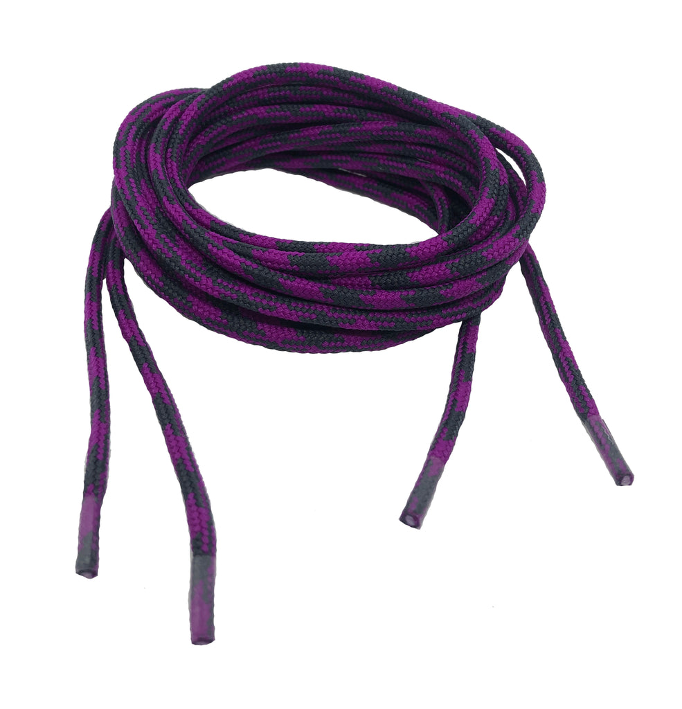 Round Strong Shoelaces/Bootlaces Purple Charcoal Fleck - 4mm wide
