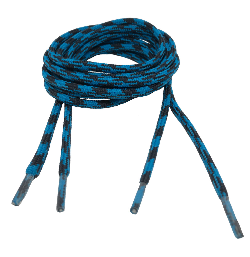 Round Strong Shoelaces/Bootlaces Turquoise Charcoal - 4mm wide
