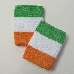 Green White and Orange Sports Quality Wristbands