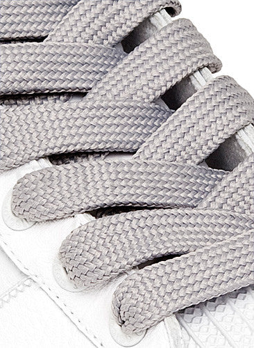 Fat Grey Shoelaces - 13mm wide