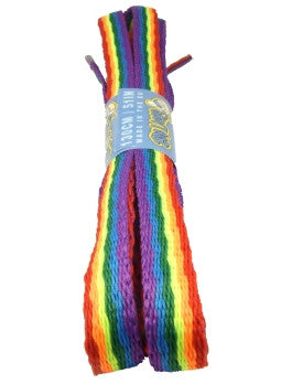 Flat Rainbow Shoelaces - 10mm wide