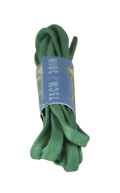 Flat Waxed Kelly Green Cotton Shoe Boot Laces