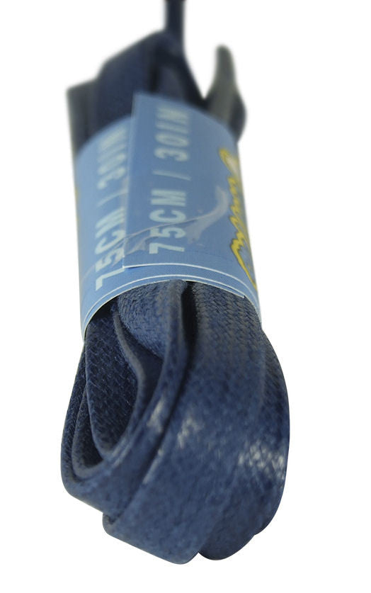 Flat Waxed Dark Blue Cotton Shoe Boot Laces