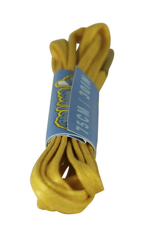 Flat Waxed Yellow Cotton Shoe Boot Laces
