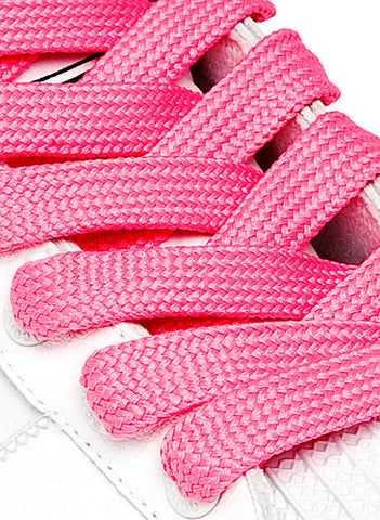 Fat Neon Pink Shoelaces - 13mm wide