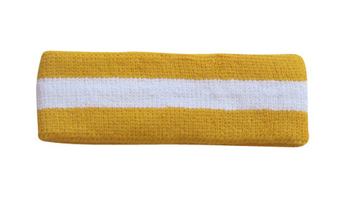 White and Gold Yellow Sports Quality Headband