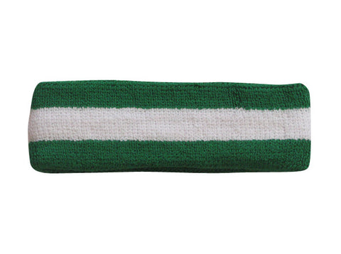 White and Green Sports Quality Headband