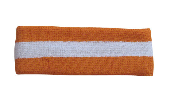White and Light Orange Sports Quality Headband