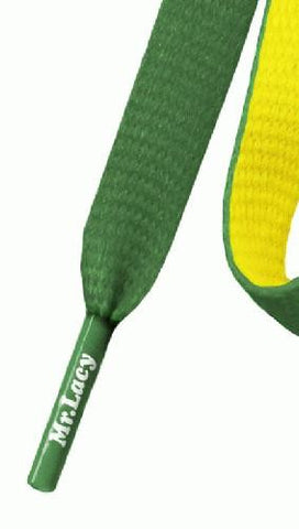 Mr Lacy Clubbies - Flat Yellow and Green Shoelaces