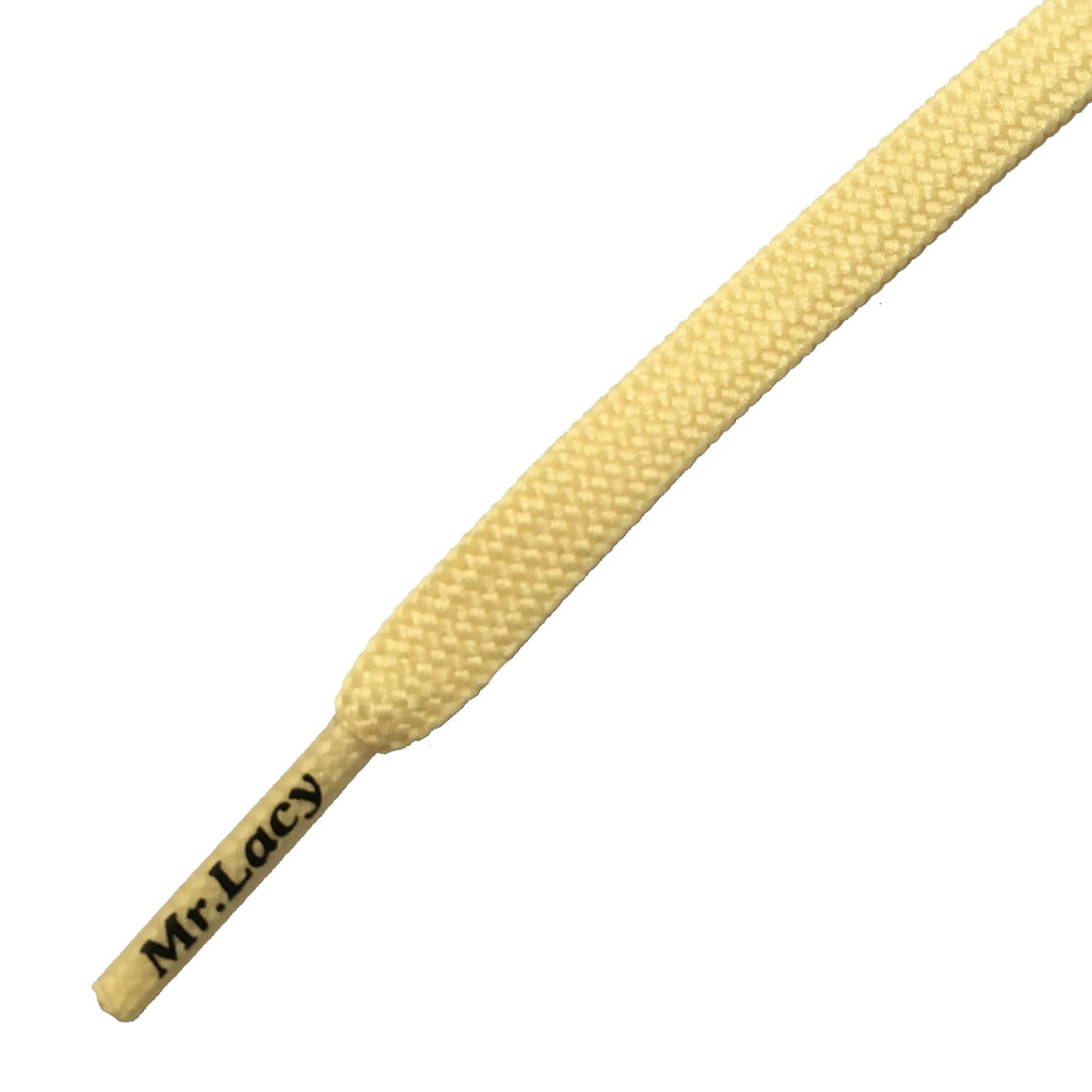 Mr Lacy Flat Pastel Yellow Shoelaces