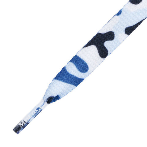 Mr Lacy Printies - Flat Camouflage Blue Shoelaces