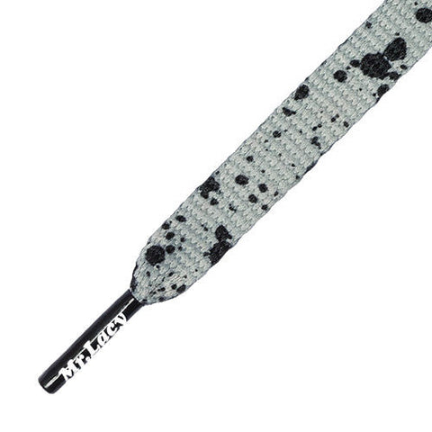 Mr Lacy Printies - Flat Cement Grey Pattern Shoelaces