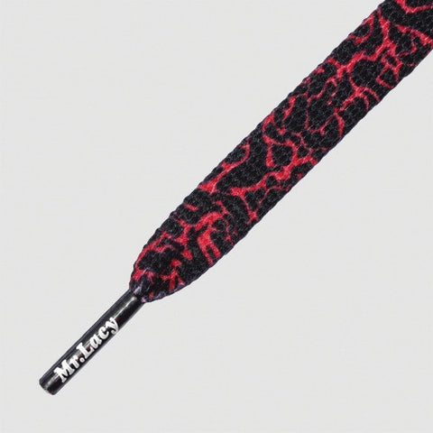 Mr Lacy Printies - Flat Elephant Red Pattern Shoelaces