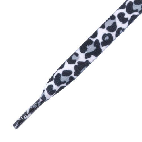Mr Lacy Printies - Flat Leopard Pattern White Shoelaces