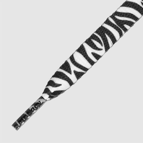 Mr Lacy Printies - Flat Zebra Pattern White Shoelaces
