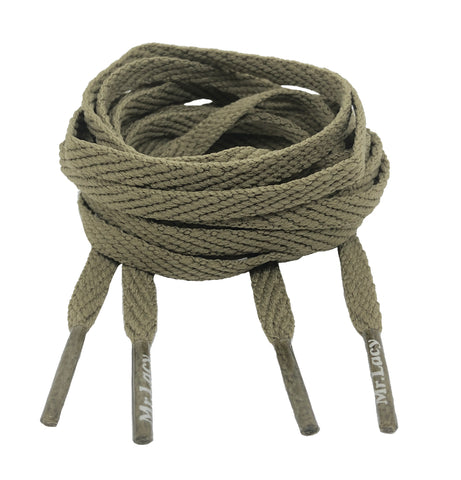 Mr Lacy Skinnies - Flat Khaki Shoelaces - 6mm wide