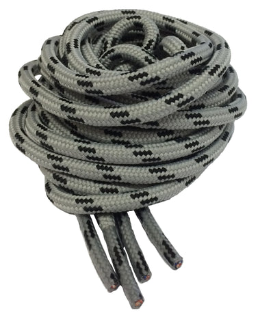 Round Grey and Black Bootlaces