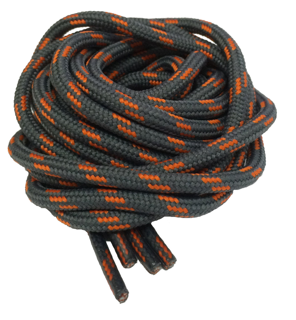 Round Grey and Orange Bootlaces