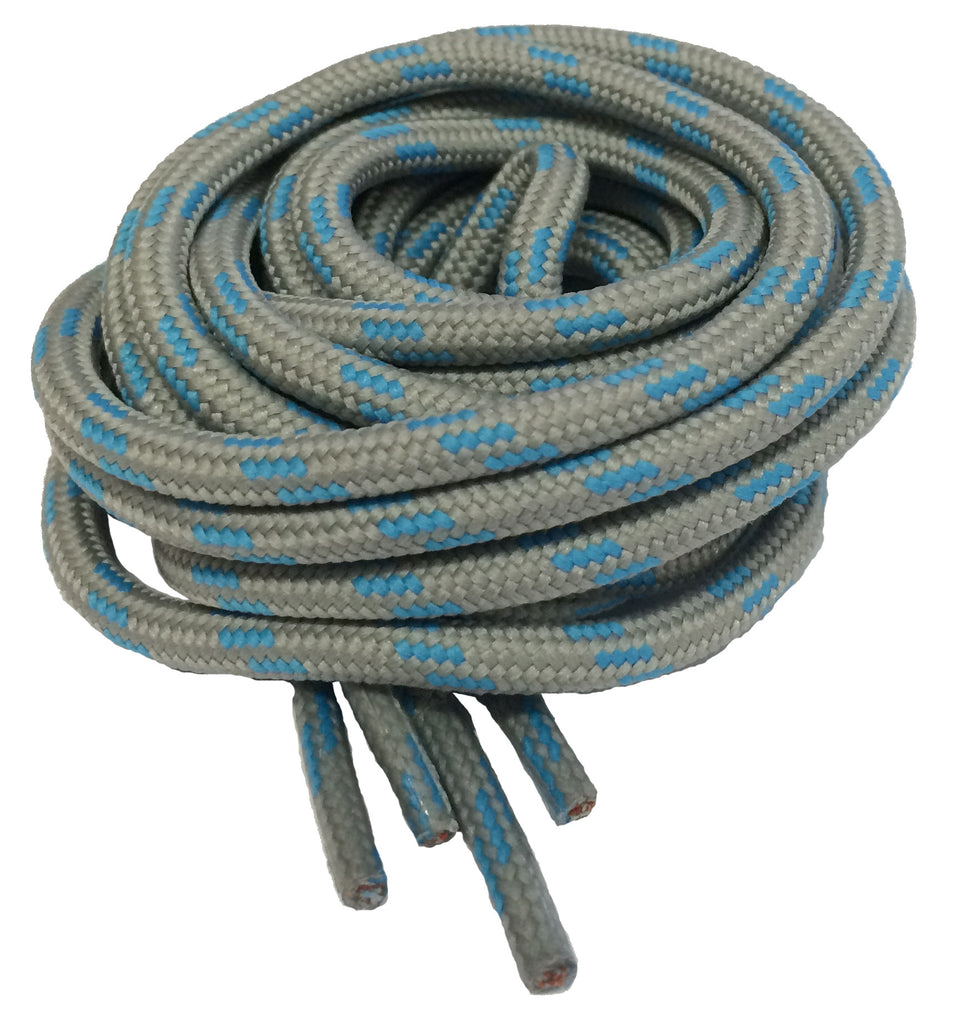 Round Grey and Pale Blue Bootlaces