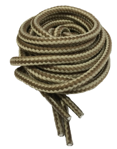 Round Light Fawn and Brown Bootlaces