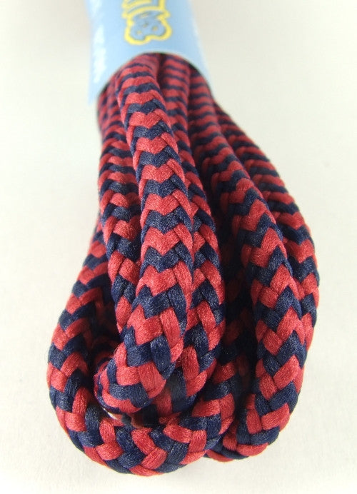 Round Navy and Burgundy Bootlaces