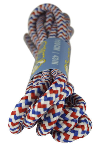 Round Red White Blue Bootlaces