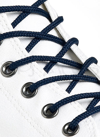 Round Navy Blue Shoe Boot Laces