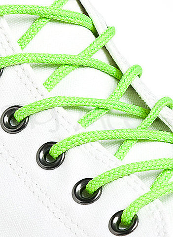 Round Neon Green Shoe Boot Laces