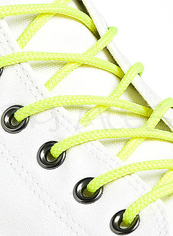Round Neon Yellow Shoe Boot Laces