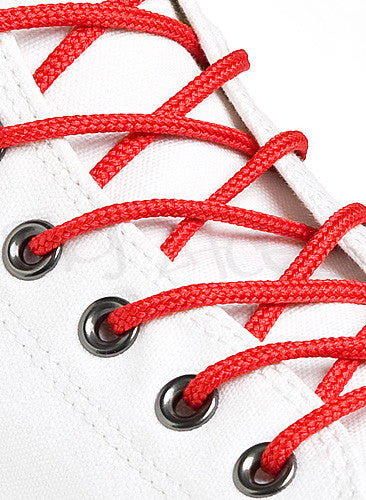 Round Red Shoe Boot Laces