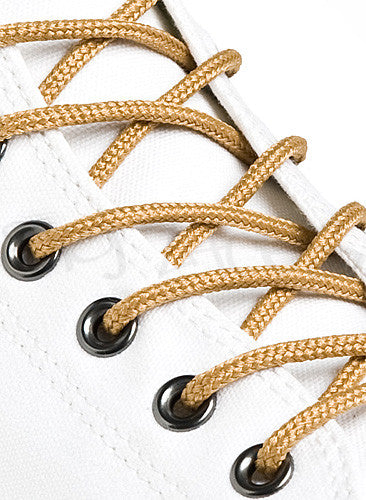 Round Wheat Gold Shoe Boot Laces