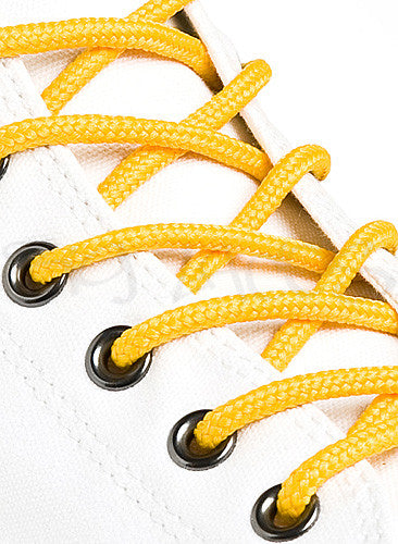 Round Yellow Gold Shoe Boot Laces