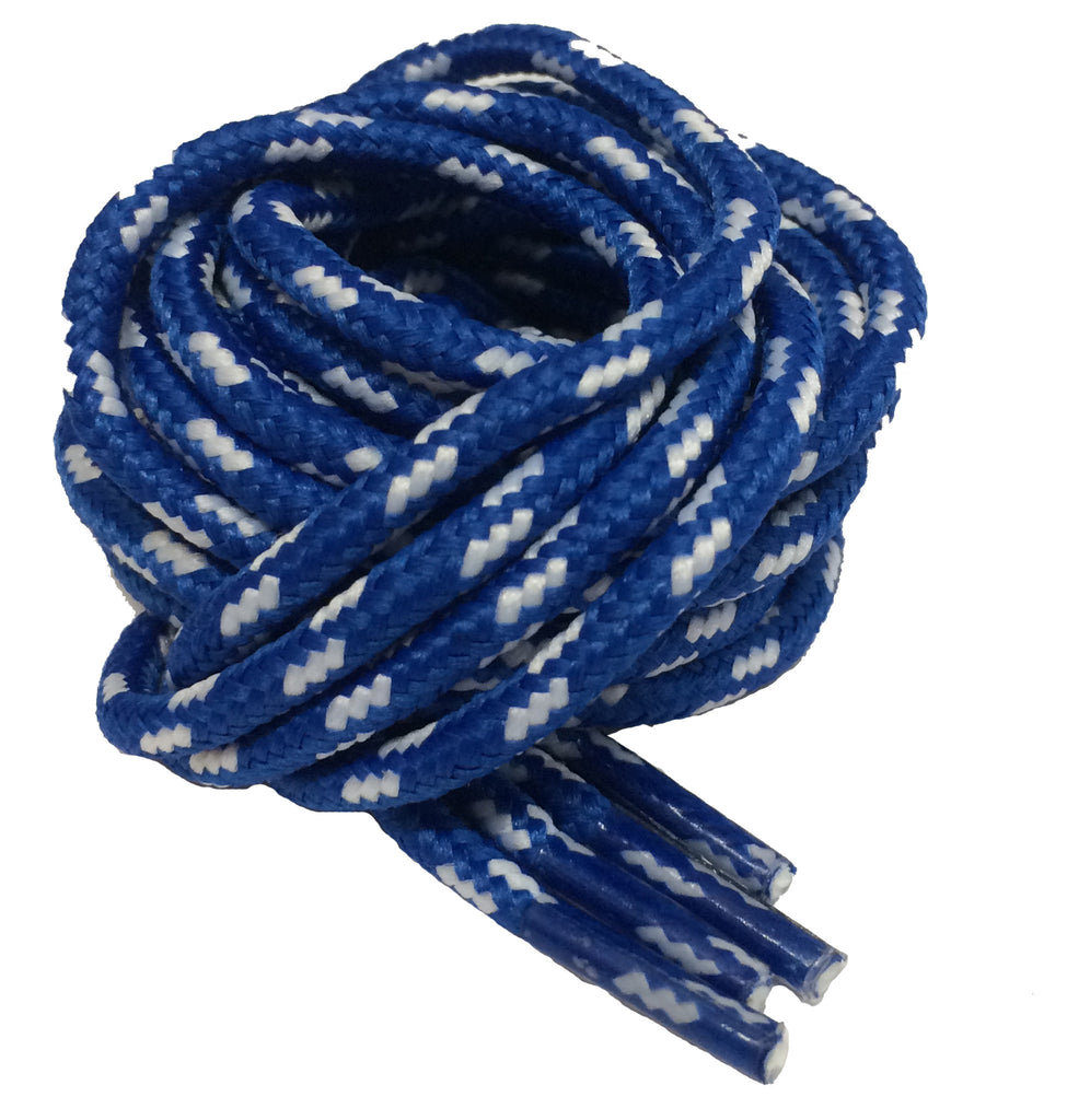 Round Blue and White Fleck Bootlaces
