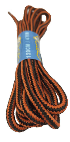 Round Black and Orange Bootlaces