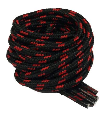 Round Black and Red Fleck Bootlaces