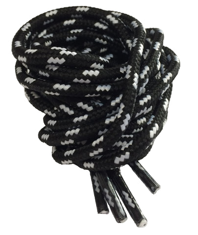 Round Black and White Fleck Bootlaces