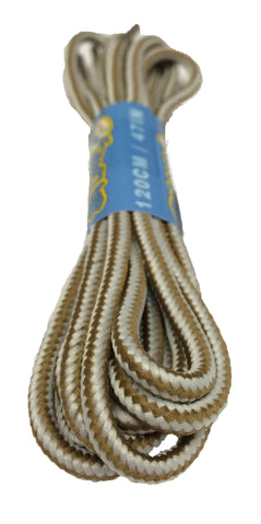 Round Brown and White Bootlaces