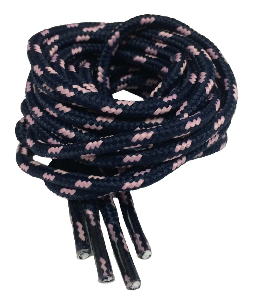Round Dark Blue and Pink Fleck Bootlaces