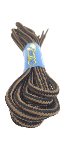 Round Light Brown Black Bootlaces